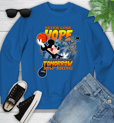 Utah Jazz NBA Basketball Mickey Disney Never Lose Hope Youth Sweatshirt 7