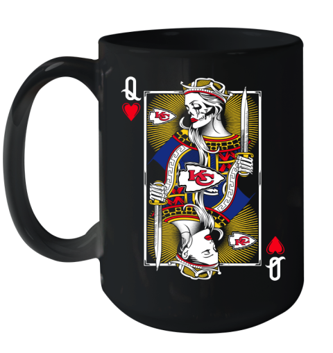 NFL Football Kansas City Chiefs The Queen Of Hearts Card Shirt Ceramic Mug 15oz