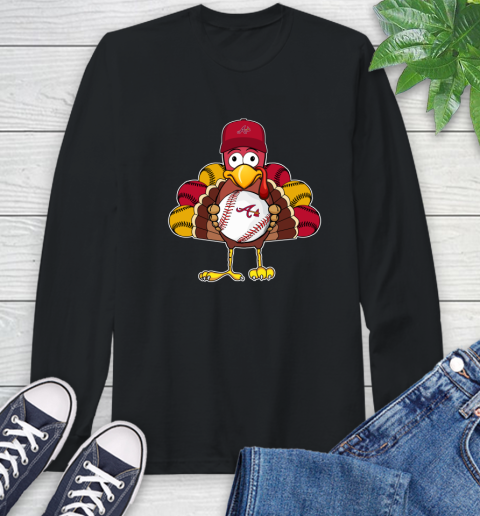 Atlanta Braves Turkey thanksgiving Long Sleeve T-Shirt 2