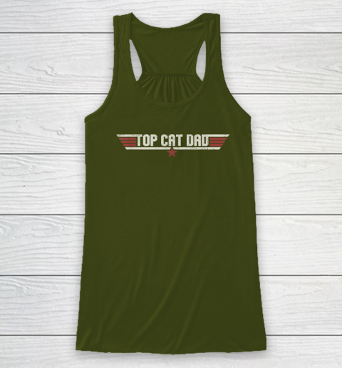 Top Cat Dad Funny 80's Cat Father Father's Day Racerback Tank 2