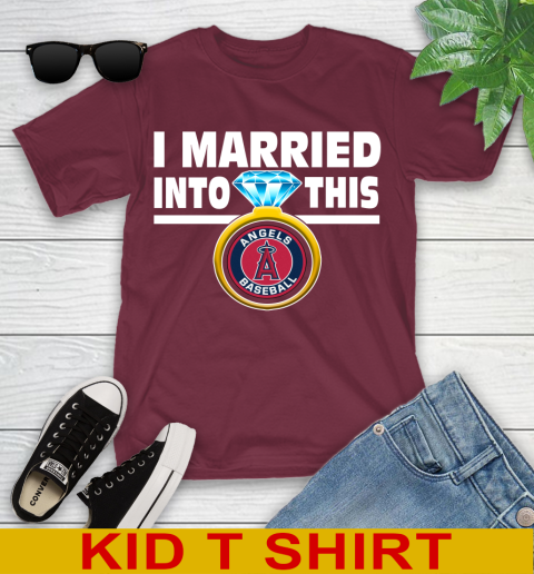 Los Angeles Angels MLB Baseball I Married Into This My Team Sports Youth T-Shirt 5