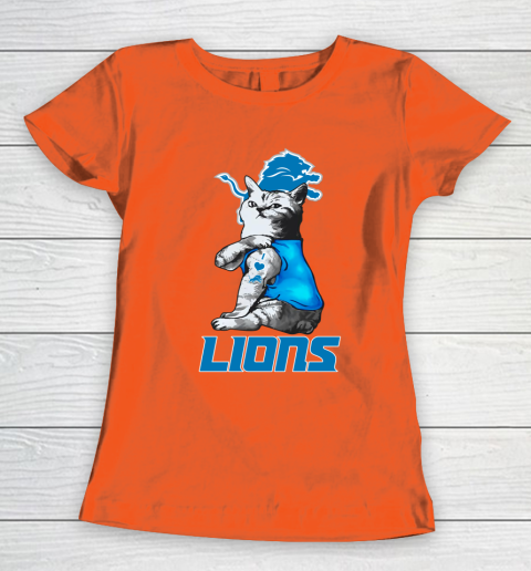 NFL Football My Cat Loves Detroit Lions Women's T-Shirt 3