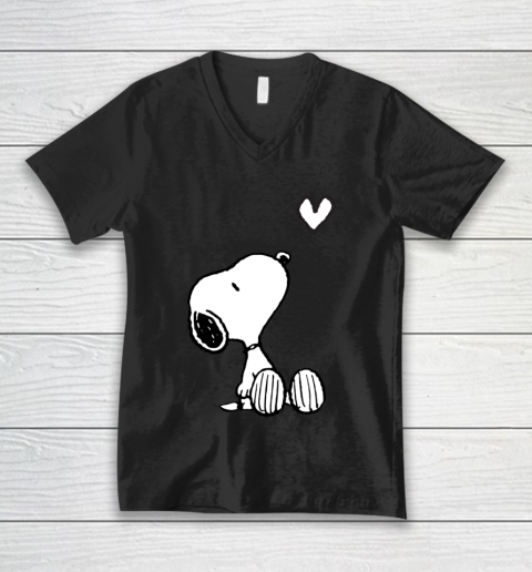 Peanuts Valentine Snoopy Heart V-Neck T-Shirt