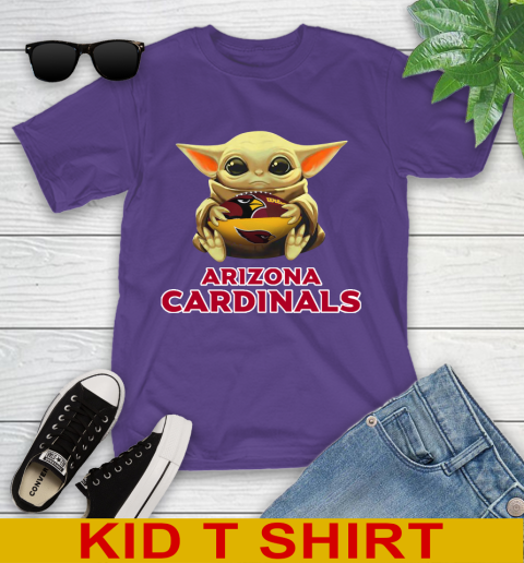 NFL Football Arizona Cardinals Baby Yoda Star Wars Shirt Youth T-Shirt 4