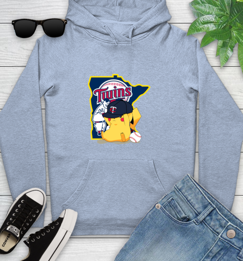 MLB Pikachu Baseball Sports Minnesota Twins Youth Hoodie 10