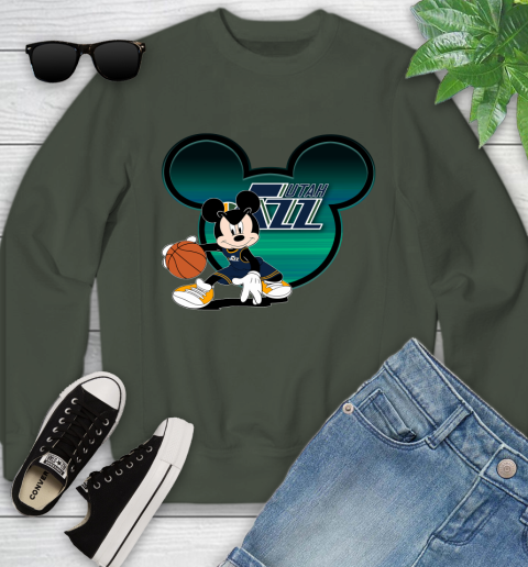 NBA Utah Jazz Mickey Mouse Disney Basketball Youth Sweatshirt 10
