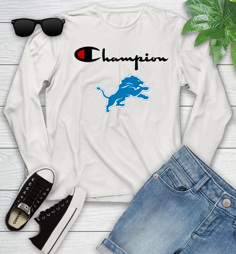 NFL Football Detroit Lions Champion Shirt Youth Long Sleeve 10