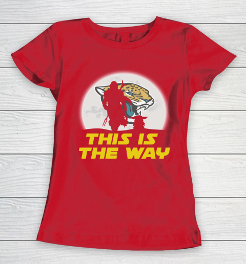 Jacksonville Jaguars NFL Football Star Wars Yoda And Mandalorian This Is The Way Women's T-Shirt 9