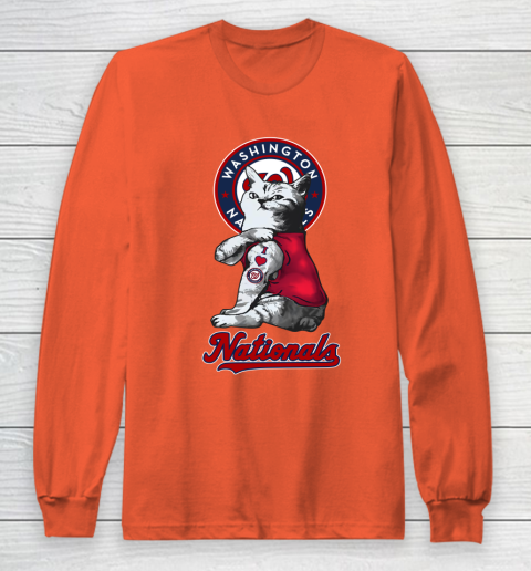 MLB Baseball My Cat Loves Washington Nationals Long Sleeve T-Shirt 3