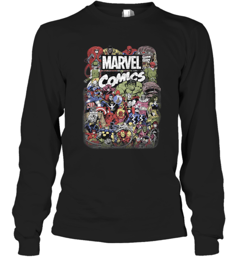 Comics Logo Thor Hulk Iron Man Avengers Spiderman Daredevil Strange Loki Thanos T shirt Long Sleeve
