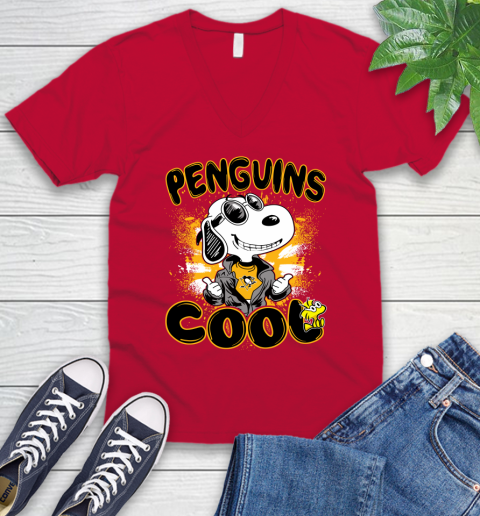 NHL Hockey Pittsburgh Penguins Cool Snoopy Shirt V-Neck T-Shirt 6