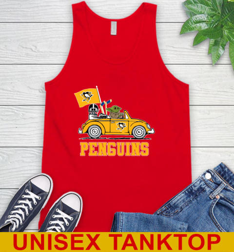 NHL Hockey Pittsburgh Penguins Darth Vader Baby Yoda Driving Star Wars Shirt Tank Top 6
