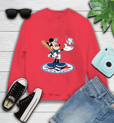 MLB Baseball Toronto Blue Jays Cheerful Mickey Disney Shirt Sweatshirt 10