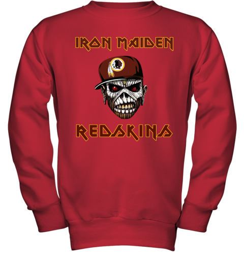 NFL Washington Redskins Iron Maiden Rock Band Music Football Sports V4uW8QCztFz youth sweatshirt 47 95 151514 front red