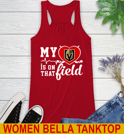 NHL My Heart Is On That Field Hockey Sports Vegas Golden Knights Racerback Tank 4