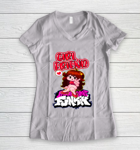 Graphic Friday Night Funkin Girlfriend Vaporwave For Fans Women's V-Neck T-Shirt