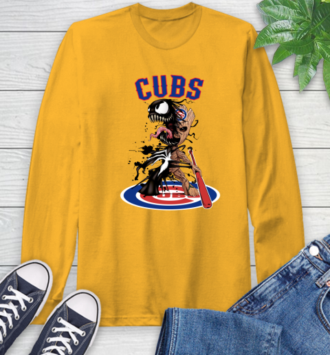 MLB Chicago Cubs Baseball Venom Groot Guardians Of The Galaxy Long Sleeve T-Shirt 3