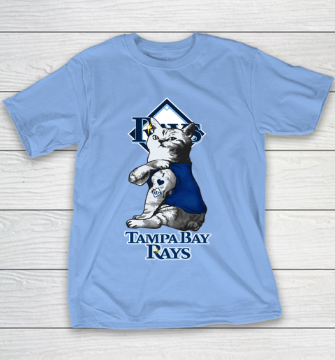 MLB Baseball My Cat Loves Tampa Bay Rays Youth T-Shirt 8