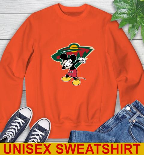 Minnesota Wild NHL Hockey Dabbing Mickey Disney Sports Sweatshirt 4