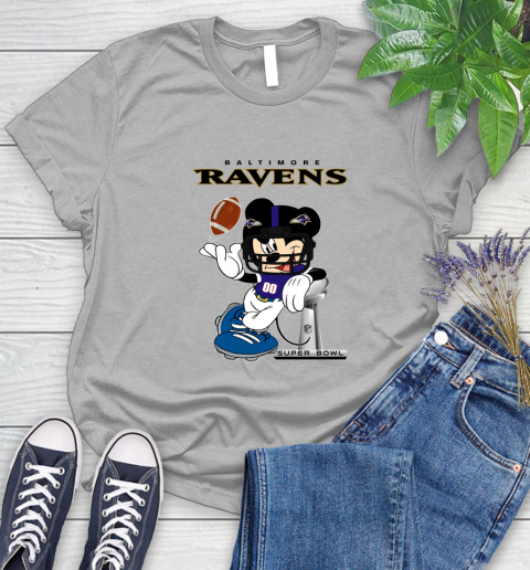 NFL Baltimore Ravens Mickey Mouse Disney Super Bowl Football T Shirt Women's T-Shirt 5