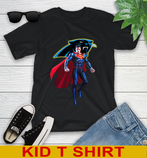 NFL Superman DC Sports Football Carolina Panthers Youth T-Shirt 2