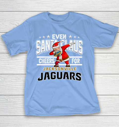 Jacksonville Jaguars Even Santa Claus Cheers For Christmas NFL Youth T-Shirt 8