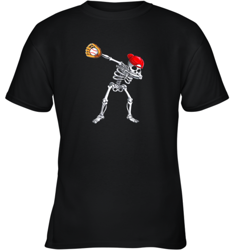 Dabbing Skeleton Baseball T shirt Halloween Boys Kids Men Youth T-Shirt