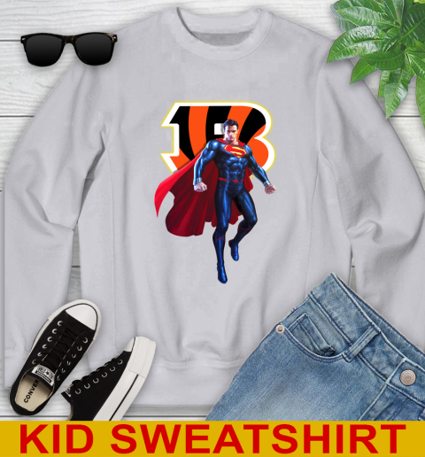 NFL Superman DC Sports Football Cincinnati Bengals Youth Sweatshirt 4