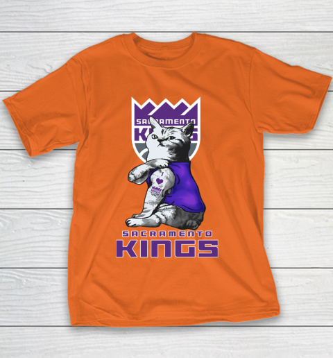 NBA Basketball My Cat Loves Sacramento Kings Youth T-Shirt 4