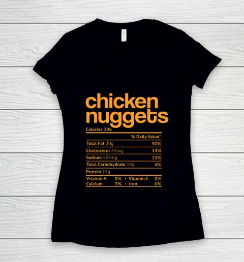 Chicken Nuggets Nutrition Facts Funny Thanksgiving Christmas Women's V-Neck T-Shirt