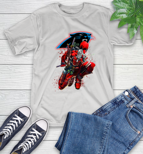 NFL Deadpool Marvel Comics Sports Football Carolina Panthers T-Shirt