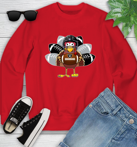 Oakland Raiders Turkey Thanksgiving Day Youth Sweatshirt 9