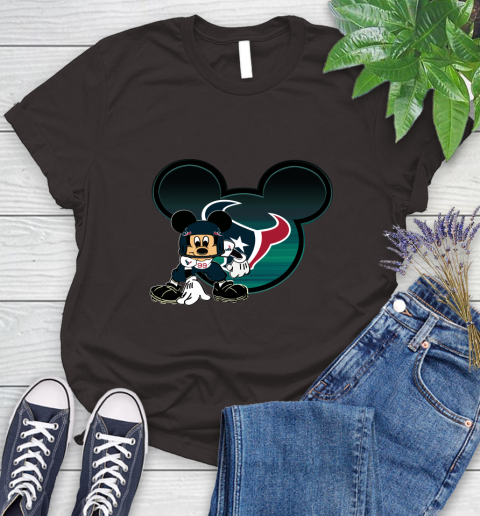 NFL Houston Texans Mickey Mouse Disney Football T Shirt Women's T-Shirt 8