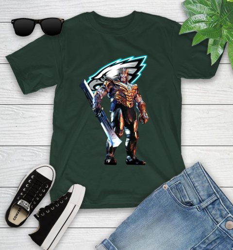 NFL Thanos Gauntlet Avengers Endgame Football Philadelphia Eagles Youth T-Shirt 5