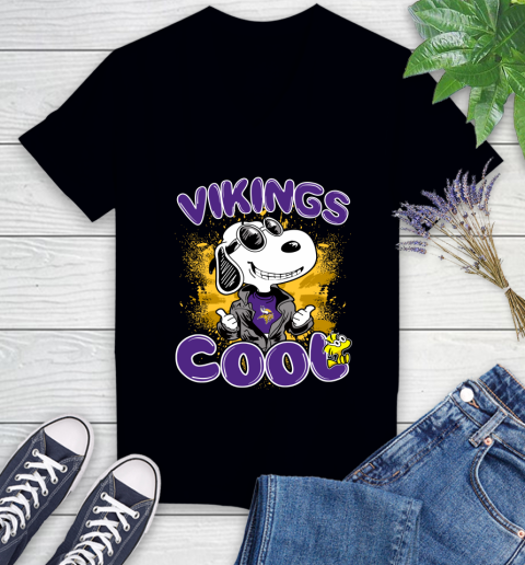 NFL Football Minnesota Vikings Cool Snoopy Shirt Women's V-Neck T-Shirt