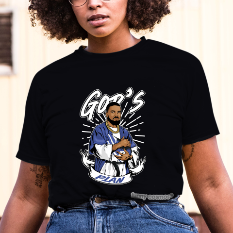 Air Jordan 1 Game Royal Matching Sneaker Shirt Drake God's Plan Royal Black And White Sneaker Shirt