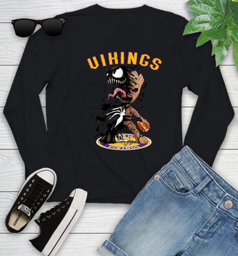 NFL Minnesota Vikings Football Venom Groot Guardians Of The Galaxy Youth Long Sleeve 2