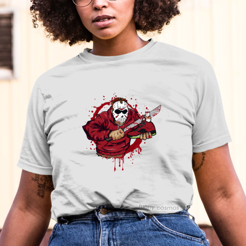 Air Jordan 5 What The Matching Sneaker Tshirt Jason Voorhees Red and Yellow Jordan Tshirt