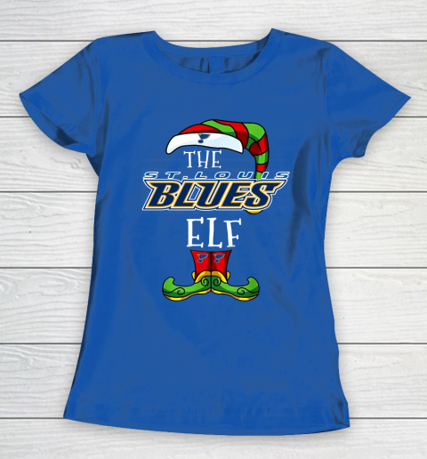 St.Louis Blues Christmas ELF Funny NHL Women's T-Shirt 8