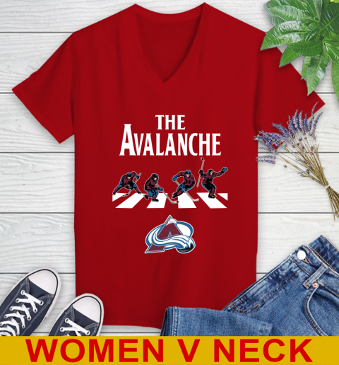 NHL Hockey Colorado Avalanche The Beatles Rock Band Shirt Women's V-Neck T-Shirt 10