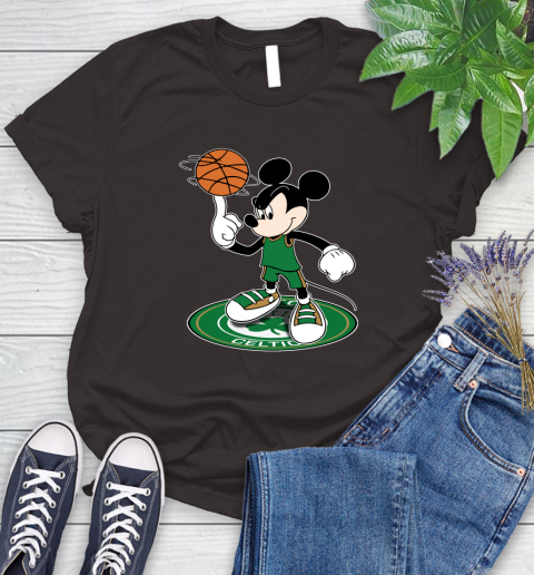 NBA Basketball Boston Celtics Cheerful Mickey Disney Shirt Women's T-Shirt 10 NBA Basketball Boston Celtics Cheerful Mickey Disney Shirt Women's T-Shirt - Image 10