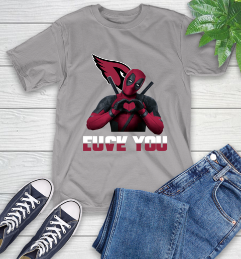 NHL Arizona Cardinals Deadpool Love You Fuck You Football Sports T-Shirt - Image 7