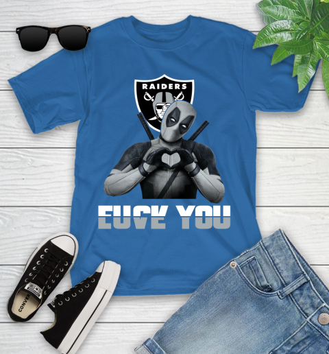 NHL Oakland Raiders Deadpool Love You Fuck You Football Sports Youth T-Shirt 12