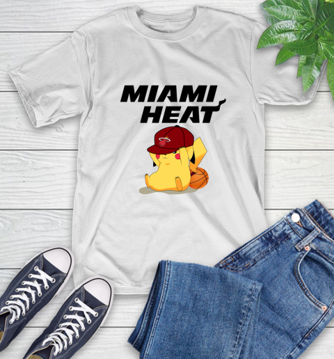 NBA Pikachu Basketball Sports Miami Heat T-Shirt