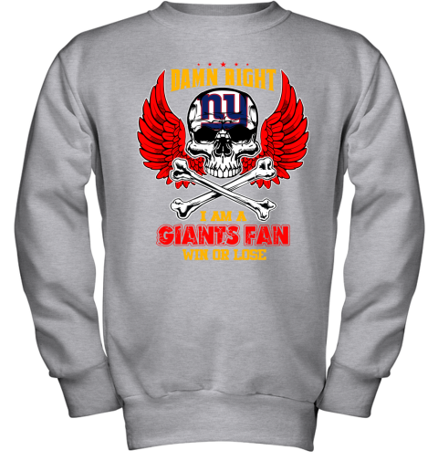 NY Giants Hoodie Youth L 14 16 Gray Regular Football Long Sleeve Pullover  Hoodie