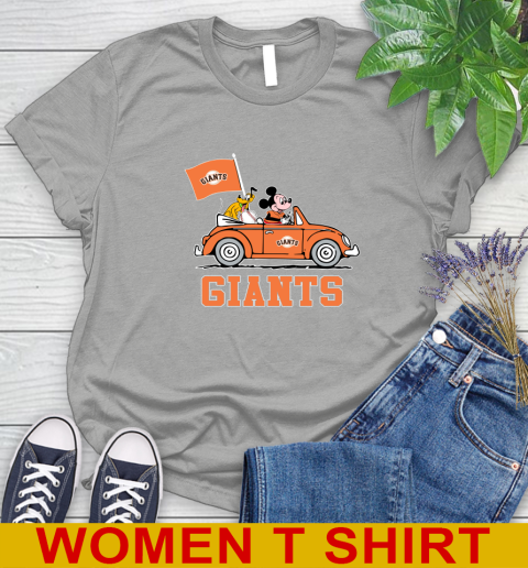 MLB Baseball San Francisco Giants Pluto Mickey Driving Disney Shirt Women's T-Shirt 11