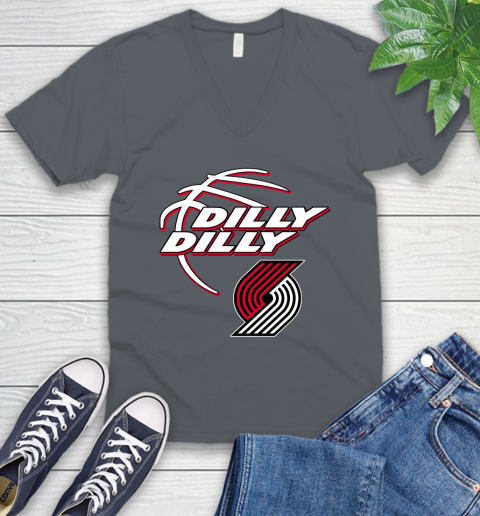 NBA Portland Trail Blazers Dilly Dilly Basketball Sports V-Neck T-Shirt 5