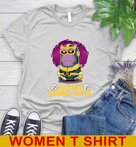NFL Football Pittsburgh Steelers Haters Gonna Hate Thanos Minion Marvel Shirt Women's T-Shirt