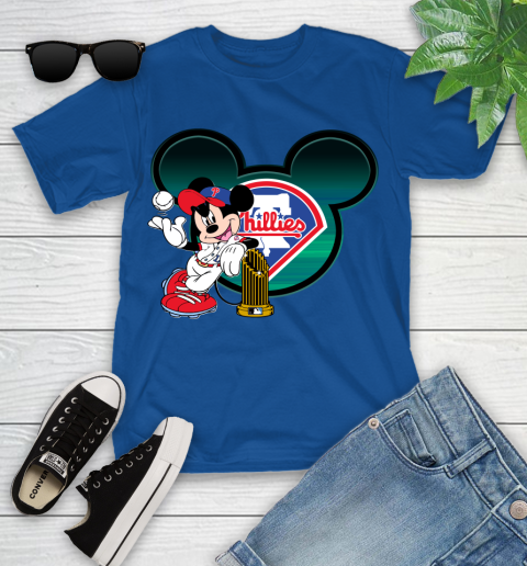 MLB Philadelphia Phillies The Commissioner's Trophy Mickey Mouse Disney Youth T-Shirt 9