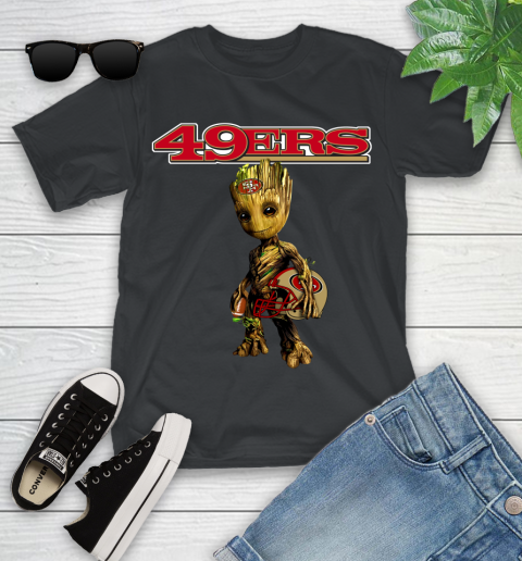 San Francisco 49ers NFL Football Groot Marvel Guardians Of The Galaxy Youth T-Shirt 2